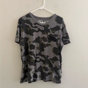 Helix Men's Short Sleeve Camo Tee - Gray and Black